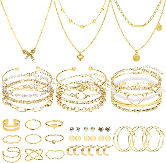 49 Pcs Gold Jewelry Set for Women