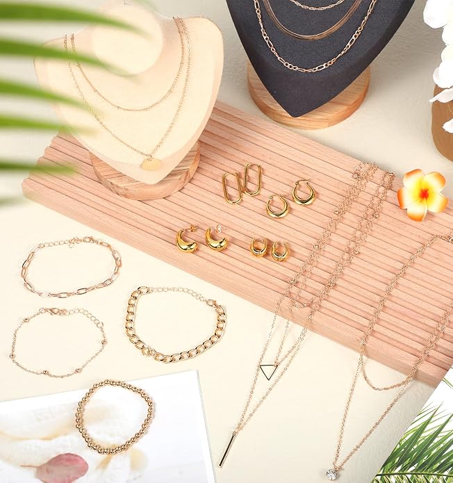 12 Pcs Layered Gold Jewelry Set for Women