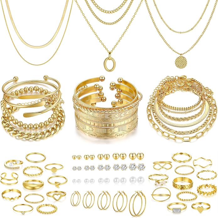 68 Pcs Gold Jewellery Set for Women