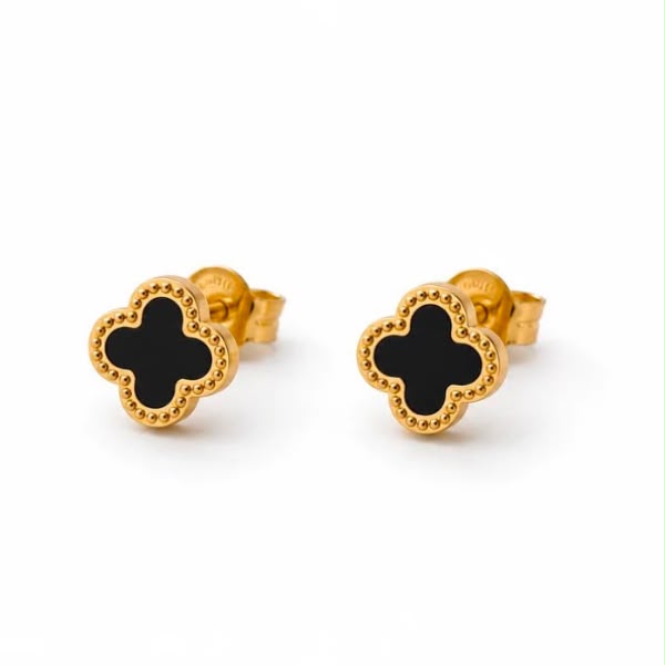 Black Clover Stud Earrings