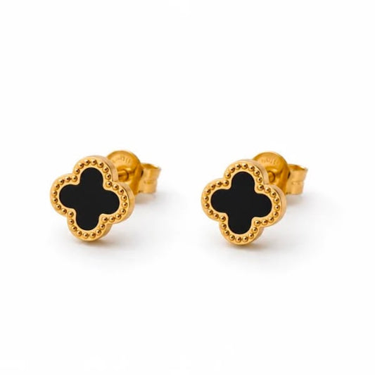 Black Clover Stud Earrings