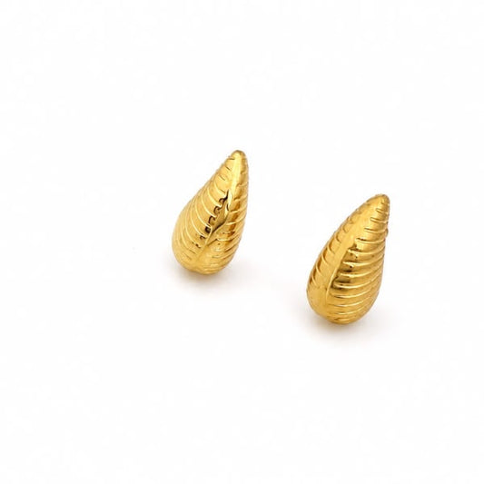 Golden Leaf Stud Earrings
